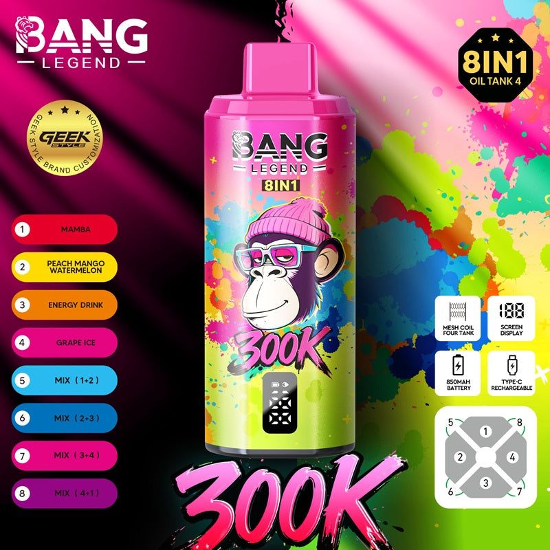 BANG LEGEND 300K Osiem w jednym, wielosmakowy