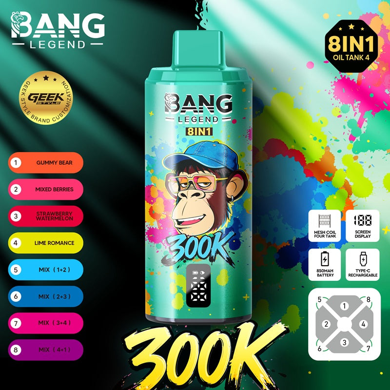 BANG LEGEND 300K Osiem w jednym, wielosmakowy