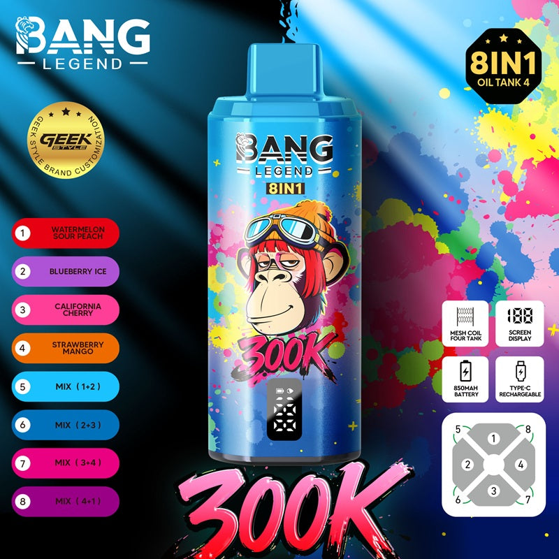 BANG LEGEND 300K Osiem w jednym, wielosmakowy