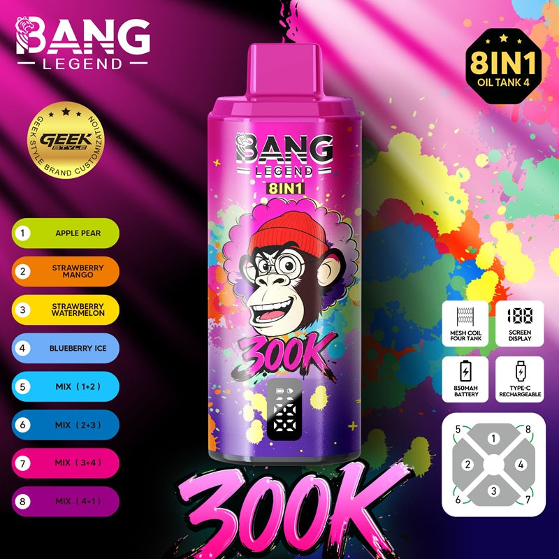 BANG LEGEND 300K Osiem w jednym, wielosmakowy