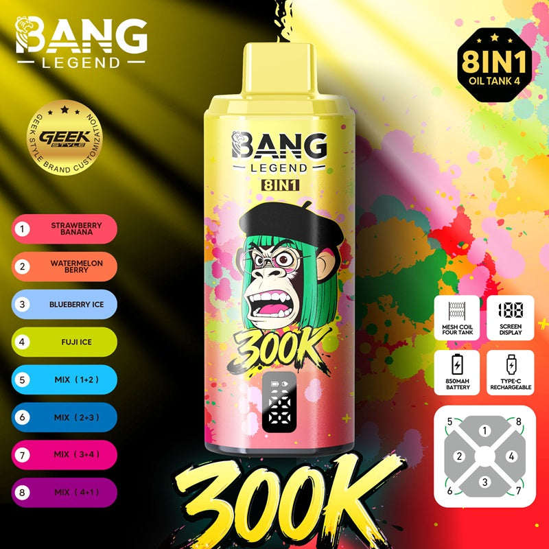 BANG LEGEND 300K Osiem w jednym, wielosmakowy