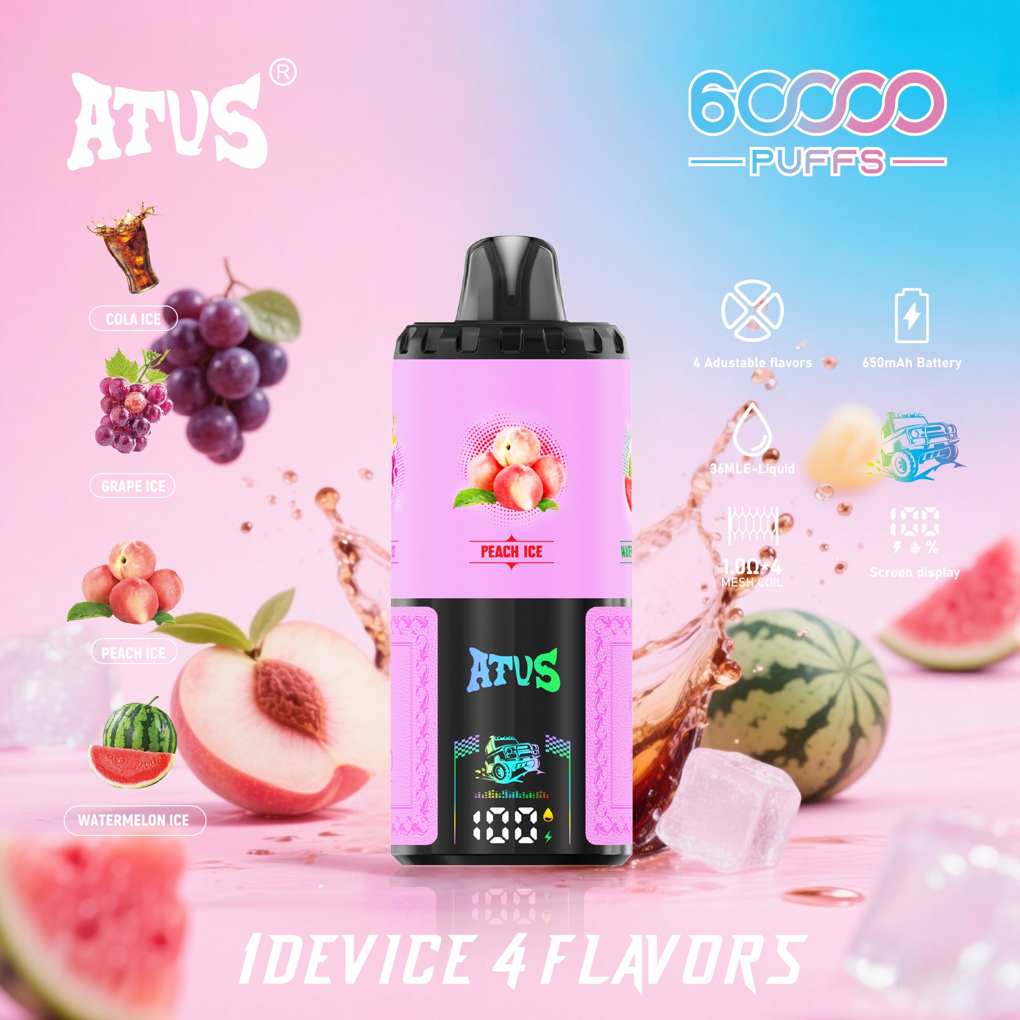 ATVS 60 000 bułek: Mrożona Cola, Mrożone Winogrono | Mrożona Brzoskwinia, Mrożony Arbuz