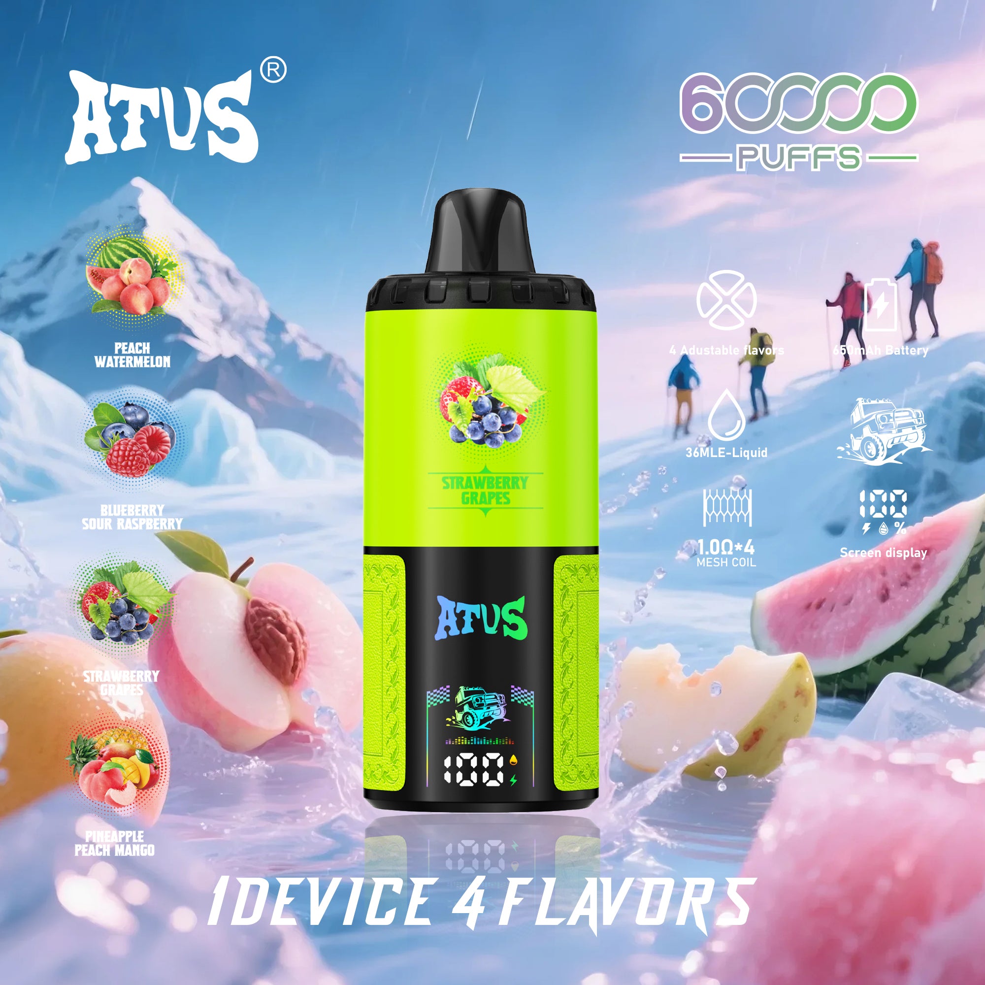 ATVS 60 000 bułeczek: Brzoskwinia-Arbuz Jagoda-Kwaśna Malina Truskawka-Winogrono 6 Ananas-6 brzoskwinia-mango